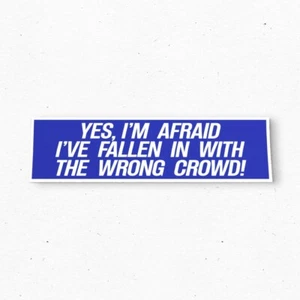THE WRONG CROWD Bumper Sticker - Funny Vintage Style - Vinyl Decal 80s 90s - Bild 1 von 4