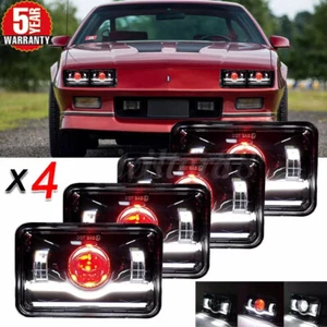 4X 4x6" LED Headlights Hi/Lo Beam Fit Chevrolet Camaro Iroc-Z Z28 1982-1992 DRL - Picture 1 of 15