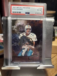 RARE-Dan Marino Metal Universe  1997 Skybox Metal Universe Football #140 PSA 6 - Picture 1 of 3