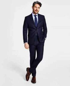 36R Kenneth Cole Men's 2-pc Suit Slim Suit Jacket Pants 29Wx32L Navy E05591 - Picture 1 of 17
