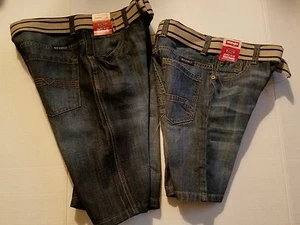 Wrangler Jungen Jeansshorts mit Gürtel Größe 7 10 10H neu mit Etikett gerade sitzt unterhalb der Taille - Bild 1 von 4