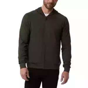 32 Degrees Men's Pique Full Zip Hoodie, Green, L - Picture 1 of 3