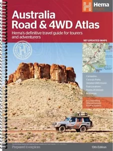 Australian Road & 4WD Atlas Map 13th Edition With 187 Updated Maps Book New Hema - Foto 1 di 5