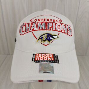 Baltimore Ravens Conference Champions Hat Cap NFL AFC Super Bowl XXXV 35 White 