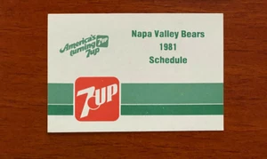 MiFB 1981 NAPA VALLEY BEARS Schedule Minor League Football California League - Picture 1 of 2