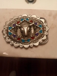 VINTAGE Belt Buckle Southwestern Style 1996 GAP 4283 Oval Scalloped Edge - Picture 1 of 2
