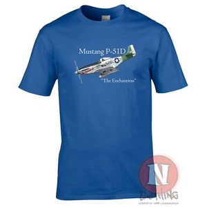 P-51 MUSTANG "Hechicera" Camiseta USAF Luchador Aeronave Guerra Mundial 2 - Imagen 1 de 8
