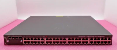 Brocade FastIron FCX648S-HPOE 48x 1GbE RJ45 PoE + 4x 1GbE SFP Combo Port Switch - Image 1 of 4