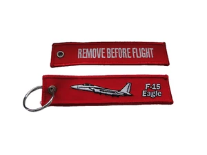 Schlüsselanhänger/Key-ring  REMOVE BEFORE FLIGHT  F 15 Eagle  ca12,5x3cm - Picture 1 of 1