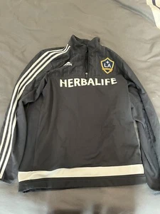 LA Galaxy Training Sweatshirt Adidas MLS Quarter Zip Jacket Gray Adult Medium - Picture 1 of 3