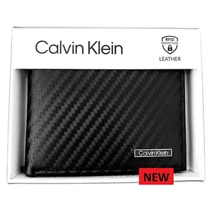 Calvin Klein LEDER GELDBÖRSE 31KA220006 SCHWARZ FALTBAR HERREN NEU UK.VERSAND - Bild 1 von 3