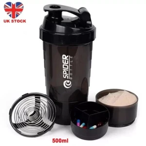 3 Layers Shaker Protein Bottle Powder Shake Cup Water Bottle Plastic Mixing Cup - Picture 1 of 8