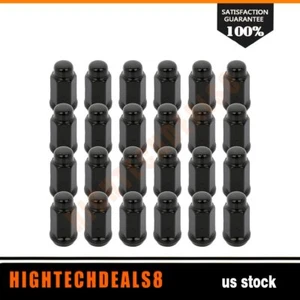 24 Pieces Black 14x2mm Long Lug Nuts Fits Lincoln Navigator 2003-2012 & 2014 - Picture 1 of 6