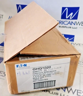 1 NEW Eaton GHQ1020 20 Amp 14kA @ 277v 1 Pole Type GHQ Bolt-On Circuit Breaker