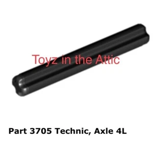 Lego 4x 3705 Black Technic, Axle 4L 10497 - Picture 1 of 1