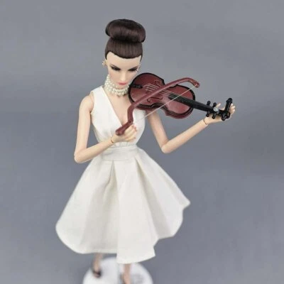 APATSUKI Strumenti musicali in miniatura per bambola 11,5" fai da te violino giocattolo decorazione casa 1/6