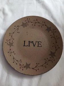 “Live” Barbara Lloyd 6” Wood Plate with Signature - Picture 1 of 3