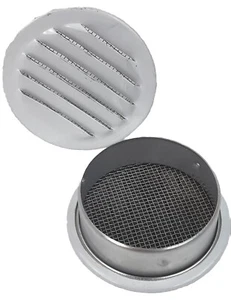 Maurice Franklin RLW-100 Round Aluminum Louver w/ Insect Screen White 2" (2pc) - Picture 1 of 2