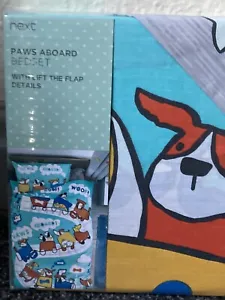 NEXT Single Size Bedset Kids Paw Duvet Set Lift The Flap Interactive Gift Rrp£32 - Picture 1 of 12