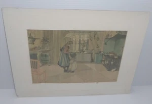 Carl Larsson Signed Print Titled Kitchen - Picture 1 of 12