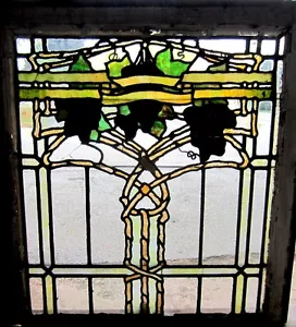 ~ ANTIKES AMERIKANISCHES GLASFENSTER ~ WEINREBEN ~ ARCHITEKTONISCHE BERGUNG ~ - Bild 1 von 12