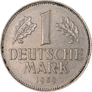 Germany: Federal Republic 1959-D Mark KM#110 Nice XF - Nice Color and Surfaces - Picture 1 of 2