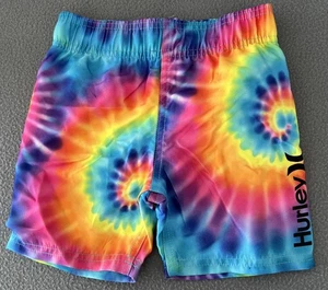 Hurley Kleinkind Jungen 3T Boardshorts Schwimmen Spirale Batik blau grün pink orange - Bild 1 von 6