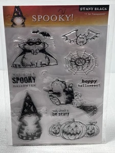 2009 Penny Black Spooky Card Craft Cling Scrapbook Halloween Stamps Sealed - Picture 1 of 10