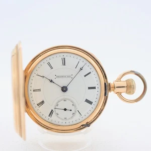 Antique 18s 1885 Peoria 15 Jewel Mechanical Hunter Pocket Watch USA - Picture 1 of 8