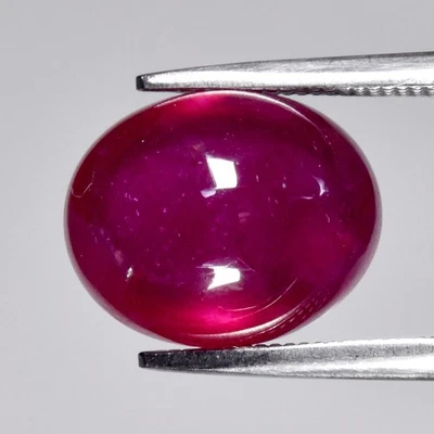 💎 6.06ct Oval Cabochon Pinkish Red Ruby - Heated Glass Filled Africa Gemstone - Image 1 of 4