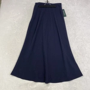 Vintage Lauren Ralph Lauren Womens Size 8 Heritage Long Skirt Brit Navy Blue NWT - Picture 1 of 10