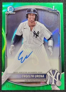 ENGELTH URENA 2025 BOWMAM CHROME 1ST BOWMAN GREEN LAVA AUTO /99 #CPA-EU YANKEES - Picture 1 of 2