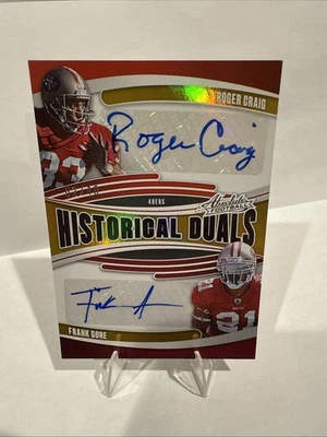 2025 Panini Absolute Historical Duals Auto Roger Craig/Frank Gore Gold /10 - Image 1 of 2