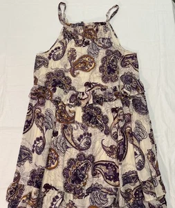 Band Of The Free LILIANE LILA PAISLEY STUFEN Maxikleid Größe S Neu mit Etikett - Bild 1 von 8