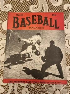 Revista de béisbol Mar 1942 Segunda Guerra Mundial Presidente Play Ball Mickey Vernon Novato Ted Will - Imagen 1 de 24
