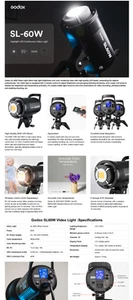 Godox SL 60W 5600K Studio Fotografie LED Video Licht Beleuchtung für DV-Kamera - Bild 1 von 17