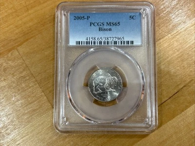 2005-P 5C Bison (Regular Strike) Jefferson Nickel Buffalo - PCGS MS-65 Certified - Image 1 of 4