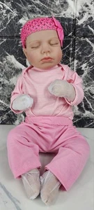 19 in Lifelike Reborn Baby Doll Lou Lou Pink Vinyl Sleeping Newborn Dolls Girl - Picture 1 of 3