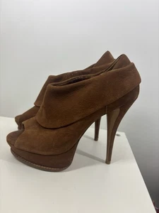 Schutz Wildleder Peeptoe Plateau Pumps warm braun 6B - Bild 1 von 4