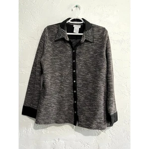 Soft Surroundings button down rhinestone sweater womens large contemporary - Picture 1 of 7