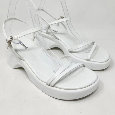 Jeffrey Campbell Sandals Women 9.5 Leonel White Strappy Platform Ankle Strap  - Image 1 of 4