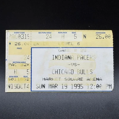 1995 INDIANA PACERS VS. CHICAGO BULLS TICKET STUB, MICHAEL JORDAN RETURNS #45 - Image 1 of 2
