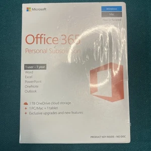 Microsoft Office 365 Personal Subscription - 1 Year, English - Picture 1 of 4