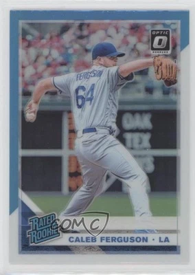 2019 Panini Donruss Optic Carolina Blue & White Prizm Caleb Ferguson Rookie RC - Image 1 of 2