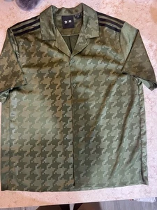 Adidas Ivy Park Button Down Shirt Halls Of Ivy Satin Green Unisex Size Small - Picture 1 of 14