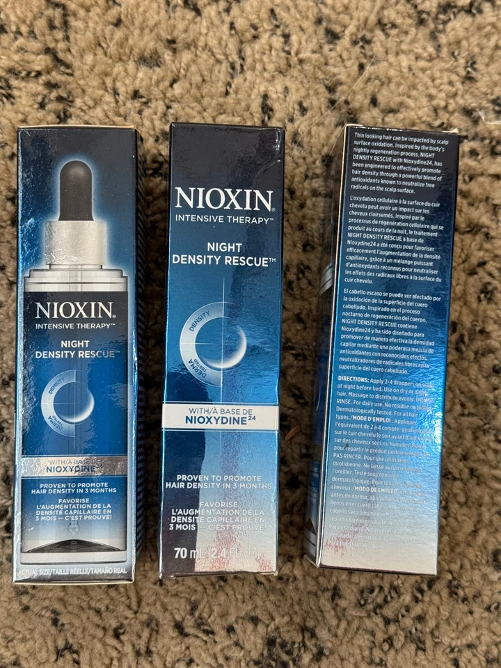 NUEVO NIOXIN Night Density Rescue 2.4oz (Pack de 3) CRECIMIENTO DEL CABELLO SUEÑO Foto 1 de 1