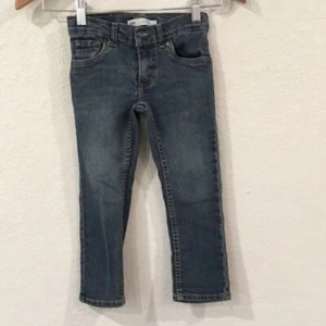 Levi's Boys Sz 4 Dark Wash Jeans 511 Slim Fit Stretch Adjustable Waistband - Picture 1 of 11