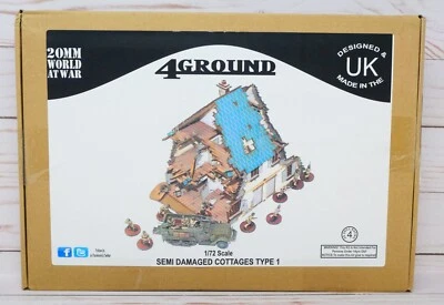 4Ground World At War 20S-WAW-106D Semi Detached Damaged Cottage Type 1 20mm 1/72 - Image 1 of 4