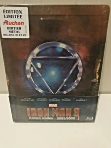 Marvel's Iron Man 3 3D+2D Blu-Ray Limited Edition AUCHAN Numbered Steelbook New+ - Picture 1 of 2