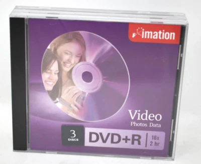 New Imation DVD+R 16 x 2Hrs 3 Discs Blank Media Recordable Discs - Image 1 of 3